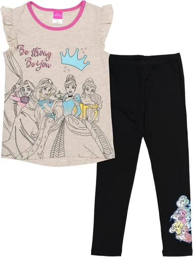Vista 4 de Disney Conjunto de camiseta y leggings de Minnie Mouse Frozen Moana para niñas de 4 piezas