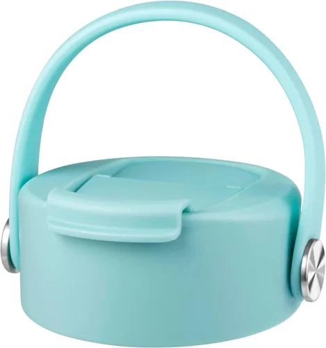 Vista 6 de FLORAPELL Tapa compatible con Hydro Flask de boca ancha de 12, 16, 18, 20, 32, 40 onzas, tapa abatible de repuesto con mango de correa flexible