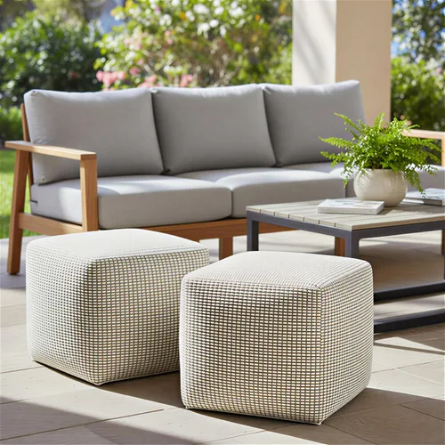 Vista 10 de SIMPLIHOME Eastmont - Puf cuadrado de 18 pulgadas de ancho, tejido a mano de poliéster PET en color crema, taburete bohemio para interiores