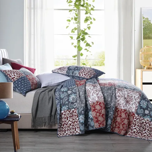 Vista 6 de Secgo Juego de edredón twin para cama - Edredones 100% algodón tamaño twin, colchas negras con 2 fundas de almohada, ropa de cama ligera reversible