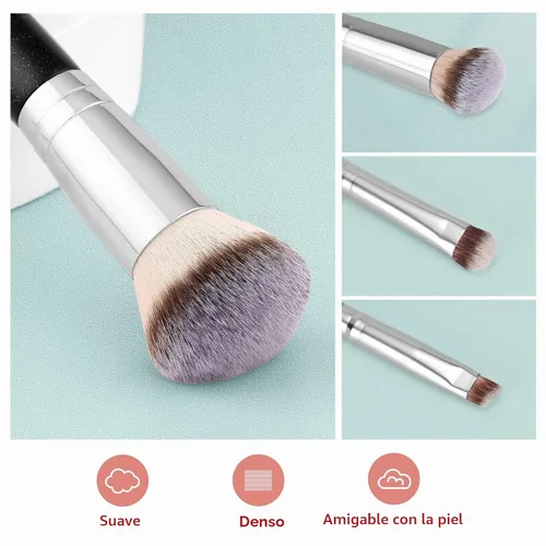 Vista 3 de START MAKERS - Brochas de maquillaje de doble punta para base, 2 en 1, cepillo corrector para cara, cejas, sombra de ojos, para líquidos, polvos