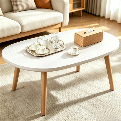 Vista 22 de Mesa de Centro, Mesas de Centro Pequeñas de 23.6", Mesas de Centro Redondas Negras para Sala de Estar, Mesa de Piso para Sentarse en el Suelo, Mesa
