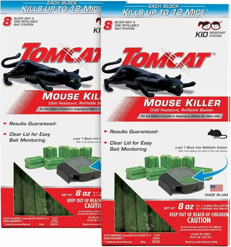 Vista 7 de Tomcat Mouse Killer resistente a niños, estación recargable con tapa transparente para fácil monitoreo, 1 estación de cebo y 4 recargas
