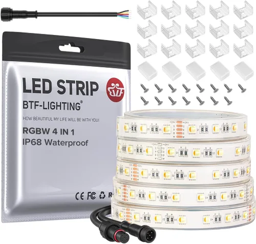 Vista 23 de BTF-LIGHTING RGBW LED Strip Cool White 16.4ft 60LED DC12V UL Listed IP30 RGB+blanco frío