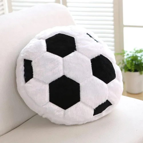 Vista 8 de Almohada de baloncesto de felpa de 18'. Almohada de fútbol mullida y duradera. Almohada con forma de balón de deportes, almohada de balón. Almohada
