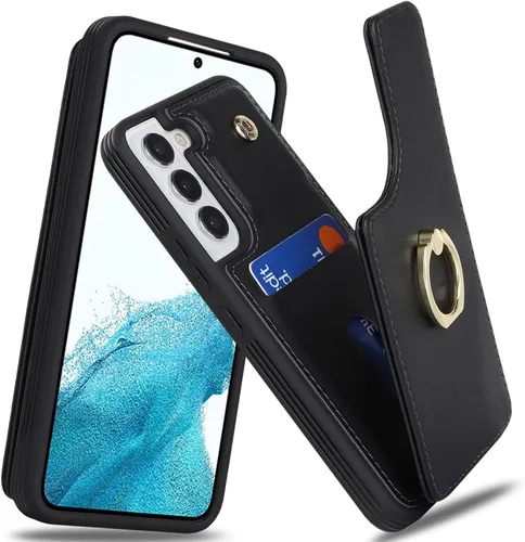 Vista 11 de Lipvina Funda para Samsung Galaxy A03s con tarjetero, Galaxy A03s Funda tipo cartera para mujer, tarjetero de crédito, soporte de anillo, fundas