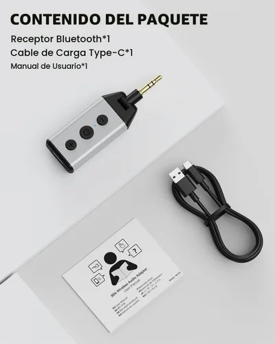 Vista 8 de 1Mii Adaptador del coche de B04 Bluetooth 5,4, receptor AUX Bluetooth