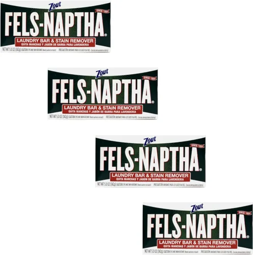 Vista 3 de Fels Naptha Barra de jabón y quitamanchas para ropa sucia, paquete de 2, 5.0 onzas por barra