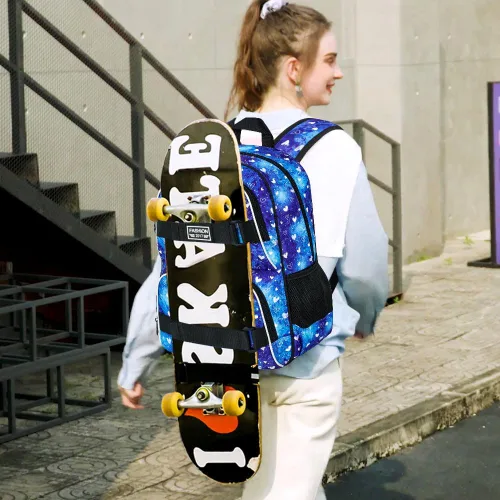 Vista 23 de Mochila para laptop, 16 pulgadas, bolsa escolar y bolsa de almuerzo, mochilas resistentes al agua para adolescentes, niñas, mujeres, estudiantes