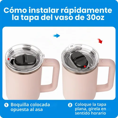 Vista 7 de Tapa de repuesto de 30 onzas para Stanley Quencher H2.0 FlowState Tumber, tapa a prueba de fugas apta para vaso Stanley Cup, cubierta de vaso 1