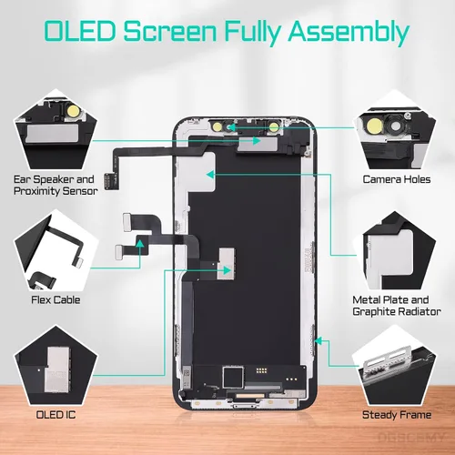Vista 2 de [OLED] para iPhone X Reemplazo de pantalla con altavoz frontal Sensor de proximidad 5.8 pulgadas OLED para iPhone 10 3D pantalla táctil