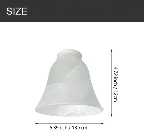 Vista 3 de Paquete de 4 cubiertas de luz para ventilador de techo, pantallas de vidrio de repuesto con forma de campana de estilo transicional, globos