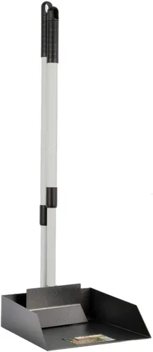 Vista 5 de Recolector resistente de desechos con pala, de Precision Pet, S, Plateado/Negro Pala y bandeja de acero chapado en zinc con mango de aluminio
