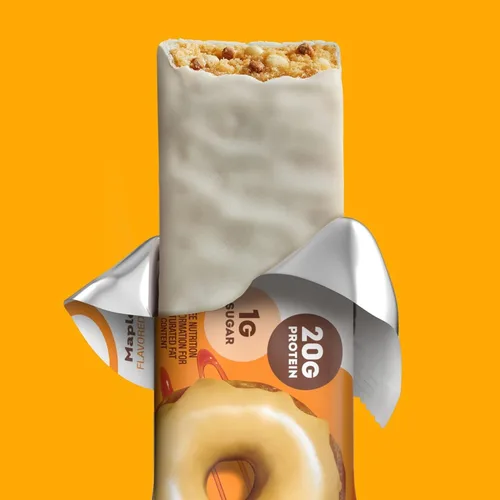 Vista 4 de ONE Barras de proteínas, donut glaseado de arce, sin gluten, con 0.71 onzas de proteína y 0.04 onzas de azúcar, grapas de despensa, 2.12 onzas