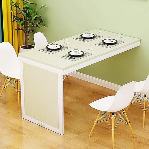 Vista 15 de Mesa de comedor plegable montada en la pared para espacios pequeños, mesa de comedor de madera para montar en la pared, mesa de cocina plegable