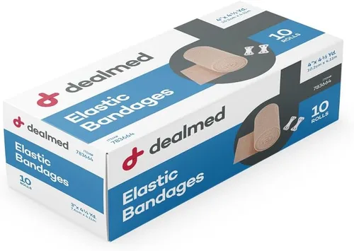 Vista 14 de Dealmed Vendas de compresión con cierre de clip Envolturas elásticas para pies, tobillo, rodilla, pierna, brazo y cuerpo, esguinces musculares