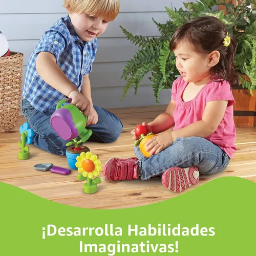 Vista 3 de Learning Resources New Sprouts Grow It! Juego de jardinería para niños pequeños, 9 piezas, a partir de 2 años, juguetes de aprendizaje para niños