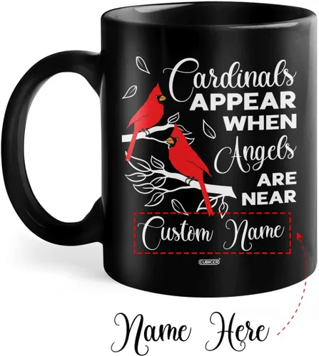 Vista 2 de CUBICER Taza de café de cerámica negra personalizada, tazas religiosas, con nombre personalizado, tazas grandes con refranes para mujeres, hombres