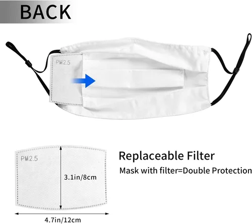 Vista 5 de 4 cubrebocas de moda con bolsillo transpirable reutilizable para hombres y mujeres con 8 filtros