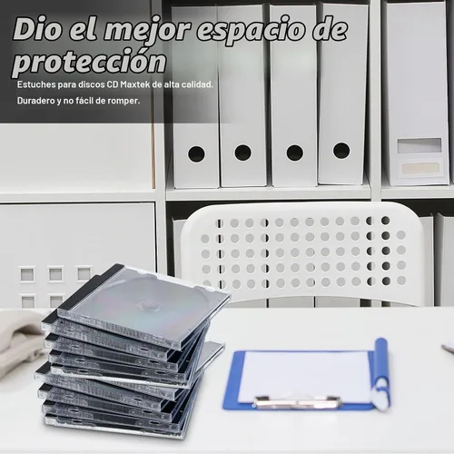 Vista 5 de Kigley Jewel Cases Estuche estándar individual transparente para CD Funda de DVD Protección de reemplazo (Negro) Standard Jewel Holder for Blank