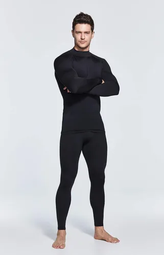 Vista 6 de TSLA - paquete de 1 o 2 camisas térmicas de compresión de manga larga para hombre cuello alto falsocuello de tortuga para deportes invierno