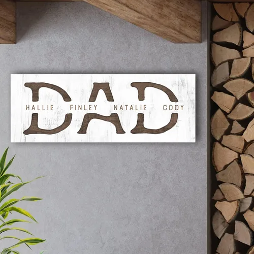 Vista 3 de Personal-Prints Arte Personalizado de PAPÁ e Hijos Personalizado con Todos los Nombres de los Niños Regalo Único y Personalizado para el Día
