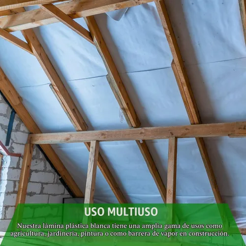 Vista 4 de Farm Plastic Supply - Láminas de plástico blanco - 10 mil - (10' x 100') - Láminas de plástico grueso, película de polietileno resistente, cubierta
