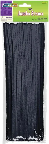 Vista 19 de Creativity Street Jumbo Chenille Stems, 12" x 6 mm, Craft Pipe Cleaners in Assorted Basic Colors, Pack of 100, Case of 12 Packs, 1200 Chenille Stems