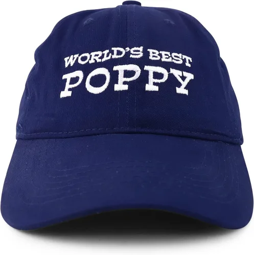 Vista 2 de Trendy Apparel Shop World's Best Poppy bordado suave corona 100% algodón cepillado gorra