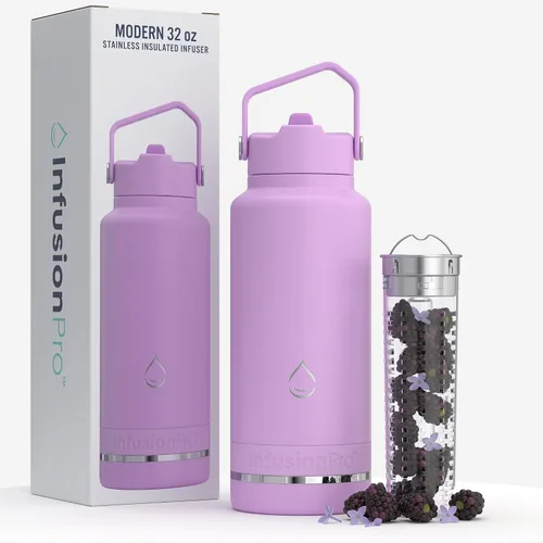 Vista 15 de Botella de agua Infusion Pro con infusor de frutas - Aislada al vacío (20 oz) de acero inoxidable : Libro electrónico de recetas de infusión