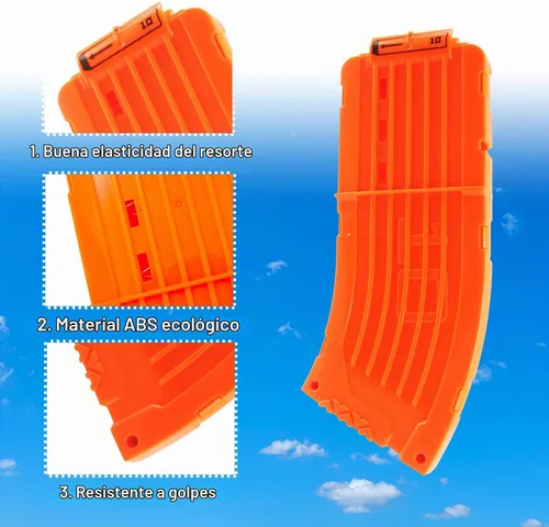 Vista 4 de BOROLA 10 dardos curvados cargador cargador clip de recarga rápida compatible con Nerf Elite (naranja, 3 piezas)
