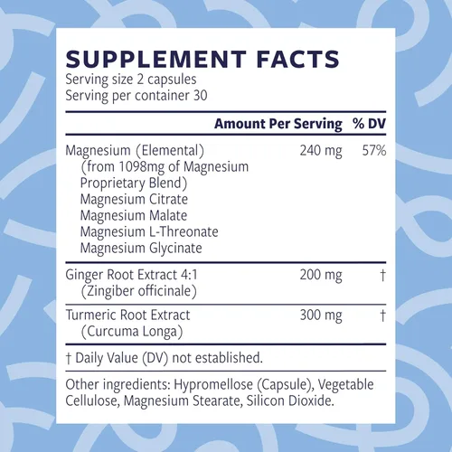 Vista 8 de Magnesio 4 en 1 para apoyo al sueño, L-treonato, glicinato, malato y citrato, 240 mg, suplemento de complejo de magnesio quelado (60 cápsulas)