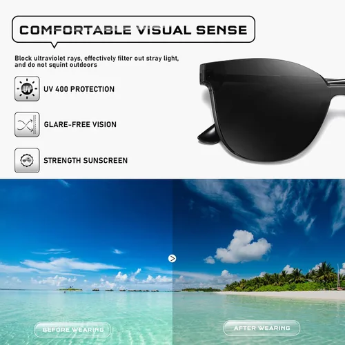 Vista 5 de Colrea Gafas de sol cuadradas clásicas para mujer sin marco modernas protección UV CL22001
