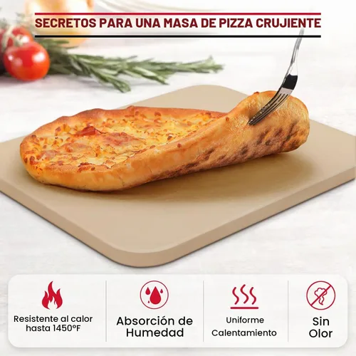 Vista 3 de Unicook Piedra para pizza de 15 x 12 pulgadas para horno y parrilla, piedra rectangular de cordierita, resistente a los golpes térmicos, ideal