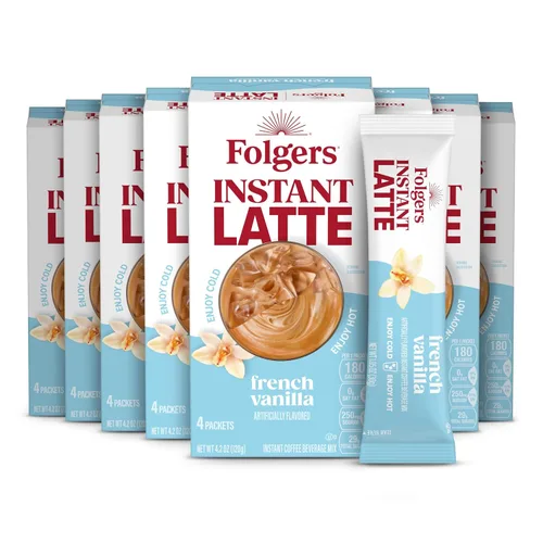 Vista 12 de Folgers Café instantáneo con sabor a vainilla francesa, 16 onzas (paquete de 6)