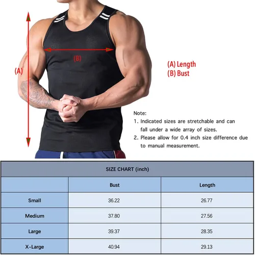 Vista 5 de Magiftbox Camiseta sin mangas ligera de malla para hombre, chaleco de entrenamiento de secado rápido, camiseta sin mangas atlética para hombre T47