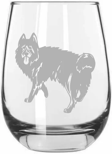 Vista 21 de Shar Pei (chino) - Vaso de vino sin tallo grabado para perro, 15.25 onzas