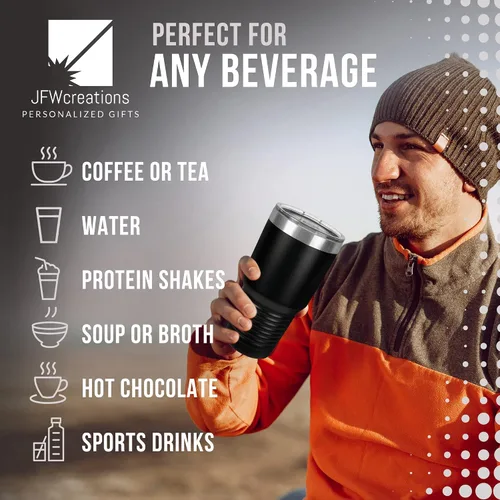 Vista 6 de Vaso de entrenador de tenis – Regalo de entrenador de tenis de 30 onzas con aislamiento de acero inoxidable grabado, color negro