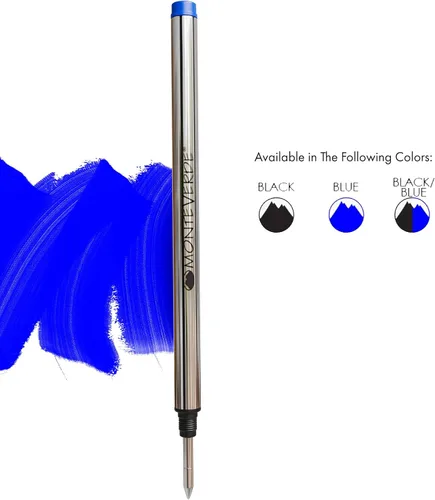 Vista 2 de Monteverde USA Rollerball - Recambios para bolígrafos Montblanc, punta fina, tinta azul, paquete de 2 – Rendimiento de escritura vibrante y suave