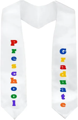 Vista 4 de Herrenbek Shiny Kindergarten Graduation Gown Cap Stole Set for Kids with 2022 TasselCertificate