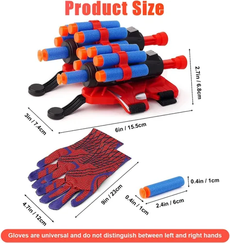Vista 2 de 2 paquetes de lanzadores de telaraña de araña para niños, guante de lanzador de plástico con juego de muñeca, lanzador de telaraña para decoraciones