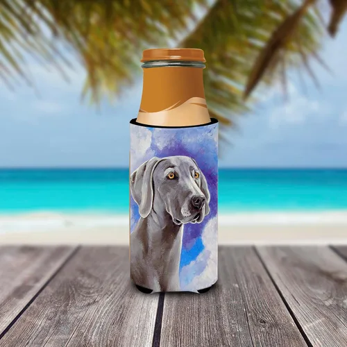 Vista 3 de Caroline's Treasures 7063MUK Weimaraner Azure Skies Ultra Hugger para latas delgadas para latas delgadas, funda para enfriar, lavable a máquina