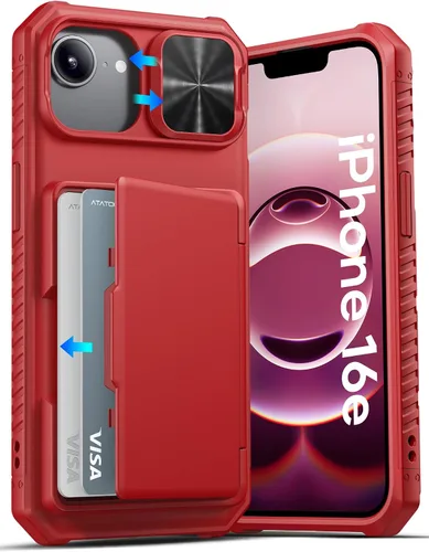 Vista 22 de ATATOO Funda Cartera para iPhone Air, Portador de Tarjetas Integrado (3-5 Tarjetas) [Bloqueo RFID] y Cubierta Deslizante para Cámara, Protección