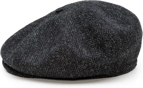 Vista 7 de Sterkowski Peaky Gorra 100% Harris Tweed Newsboy para hombres y mujeres Caliente clásico elegante sombrero de 8 paneles Cuadros marrón/azul