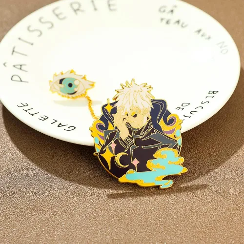 Vista 3 de Anime Jujutsu Kaisen Enamel Pins - Jujutsu Kaisen Character Figure Cosplay Lapel Pin Metal Brooches Badges Gifts for Fans