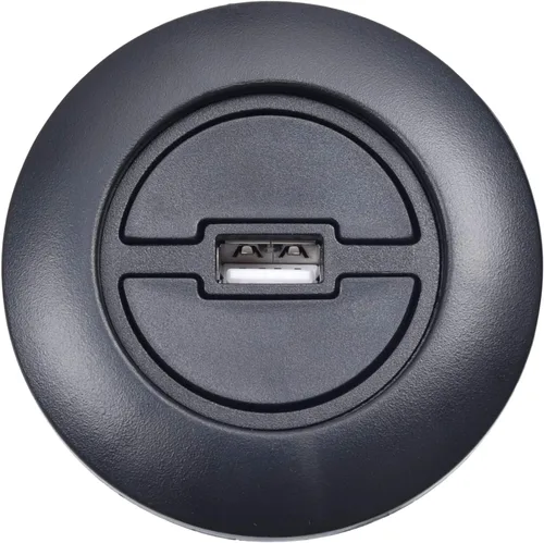 Vista 6 de Okin Piezas de repuesto para sillón reclinable, 2 botones redondos de control de mano, enchufe de 5 pines con USB, luz LED azul, reemplazo