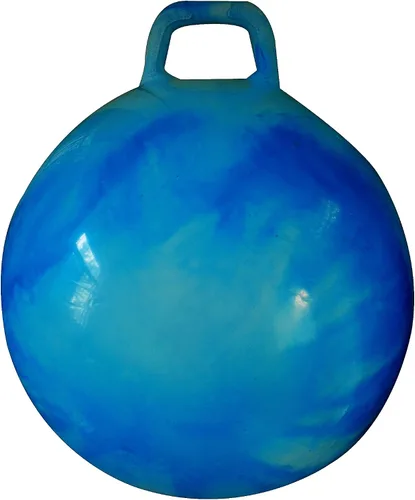 Vista 5 de AppleRound Hippity Hoppity Hopball with Pump – Sit-On Bouncy Exercise Ball with Handle, 18 inch / 45 cm for Kids Ages 3-7, Cloud Colors (Red & Blue)