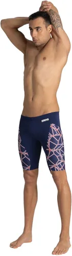 Vista 4 de Arena Men's Team Color Print Jammer Athletic Training Swimsuit Bathing Suit