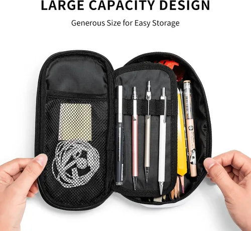 Vista 2 de Estuche de lápices de estilo camuflaje para niños y adultos, caja de lápices azul para niños, hombres, niñas y mujeres, bolsa de almacenamiento