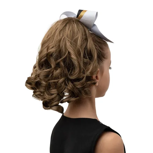 Vista 2 de Girly Curls Perfect Curls - Postizo de pelo de animadora, 14 pulgadas rizado para niñas jóvenes (ángel)